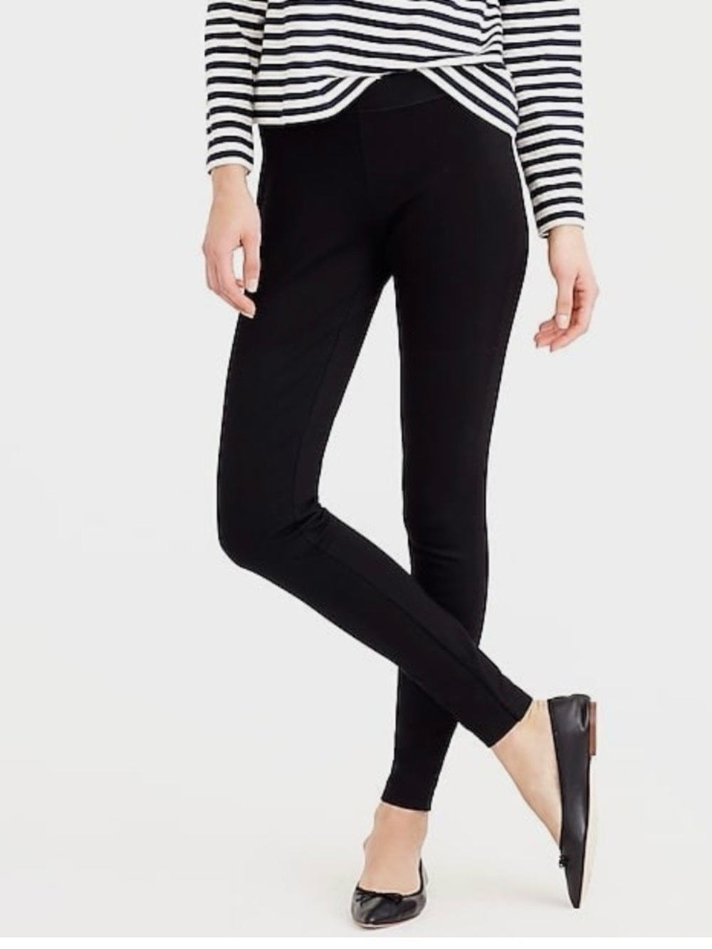 J. Crew Black Pixie Ponte Leggings — Slim Pull-On Style